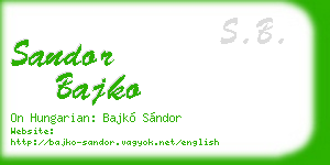 sandor bajko business card